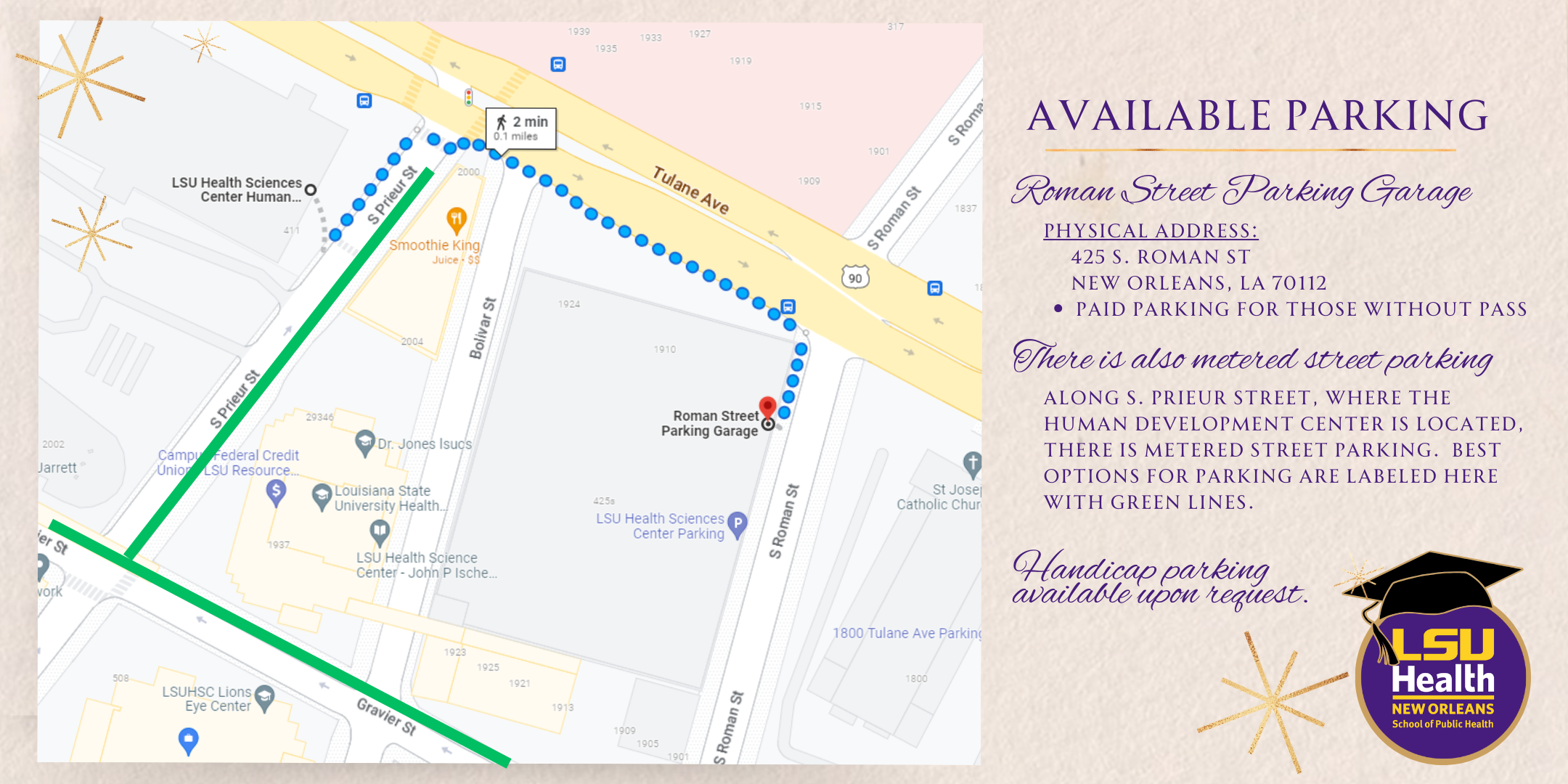 Available Parking at the Roman Street Parking Garage